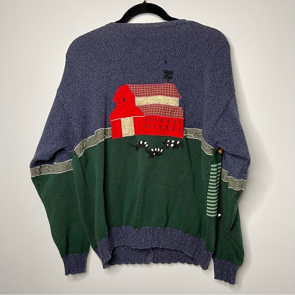 Vintage Oversized Northern Reflections V Neck Grandma Cottage Cabincore Cardigan - Picture 6 of 8